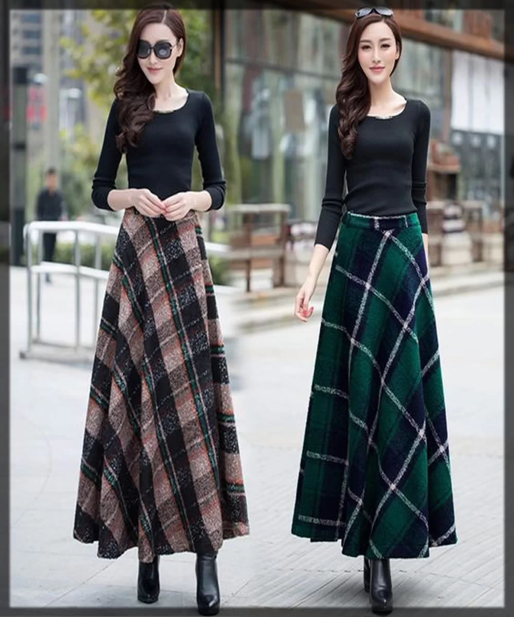 long wool Skirt Dresses For Girls